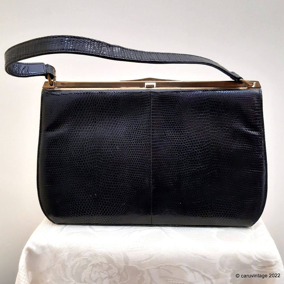 Thumbnail: Marquessa black lizard effect leather handbag