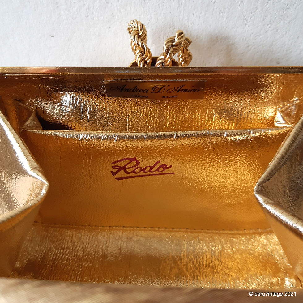 Thumbnail: Rodo for Andrea D'Amico gold coloured brushed metal small clutch purse,