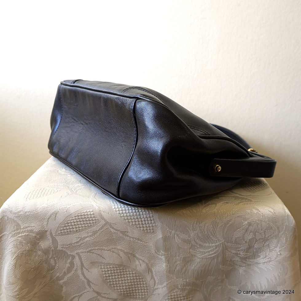 Thumbnail: Etienne Aigner black leather top handle handbag