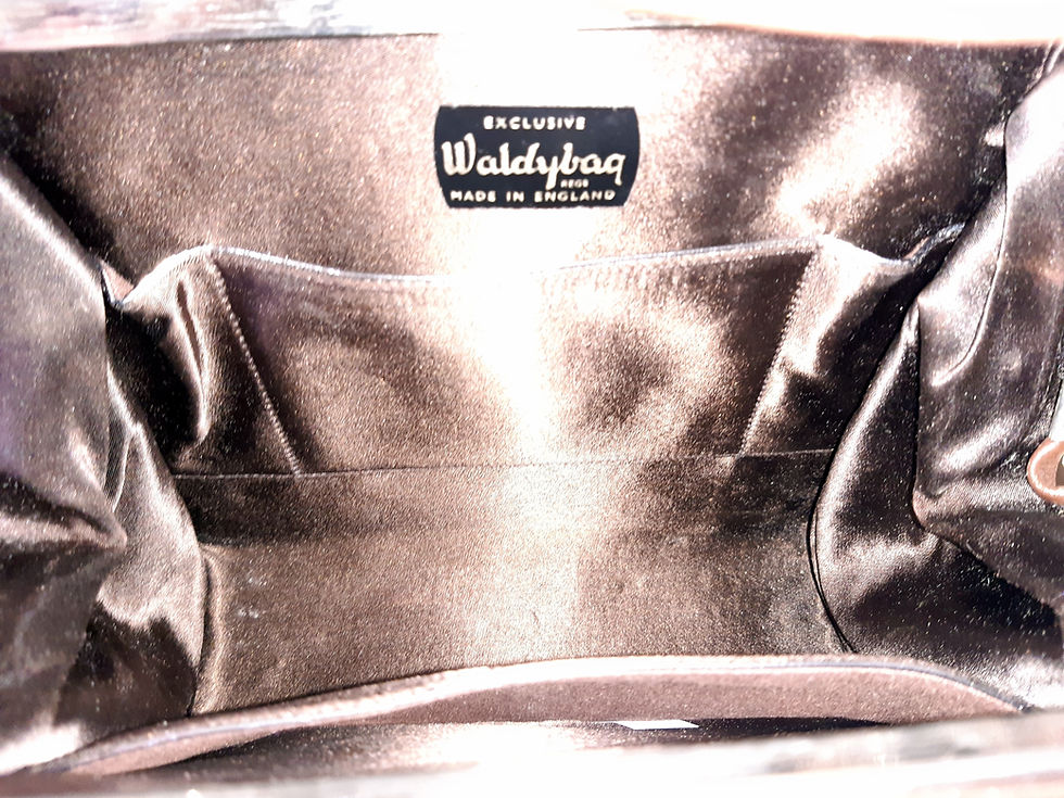 Thumbnail: 1960s Waldybag brown patent leather vintage handbag