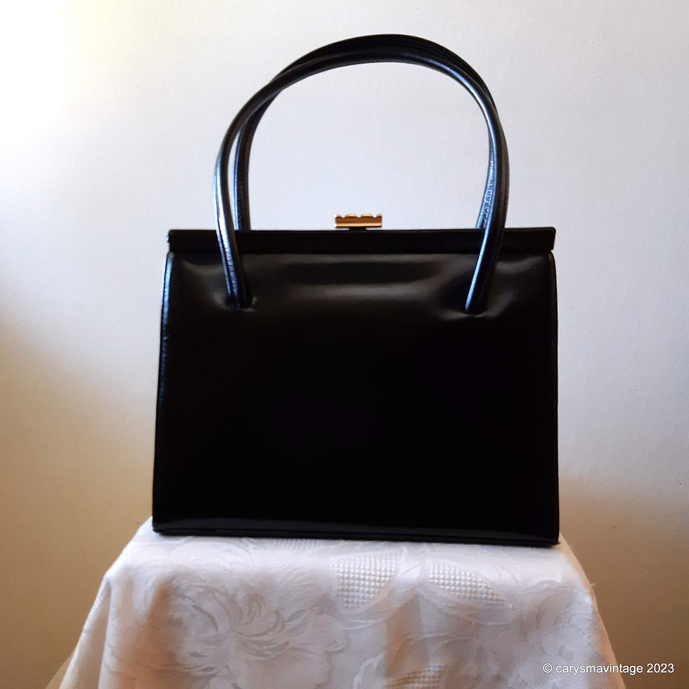 Thumbnail: Waldybag black leather classic style handbag