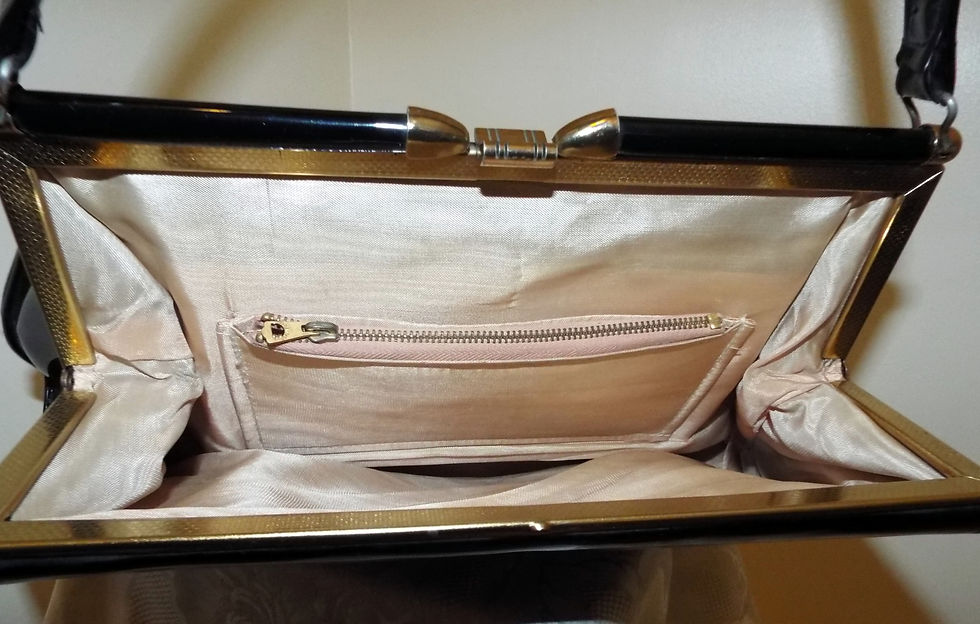 Thumbnail: Black patent large classic style top handle handbag