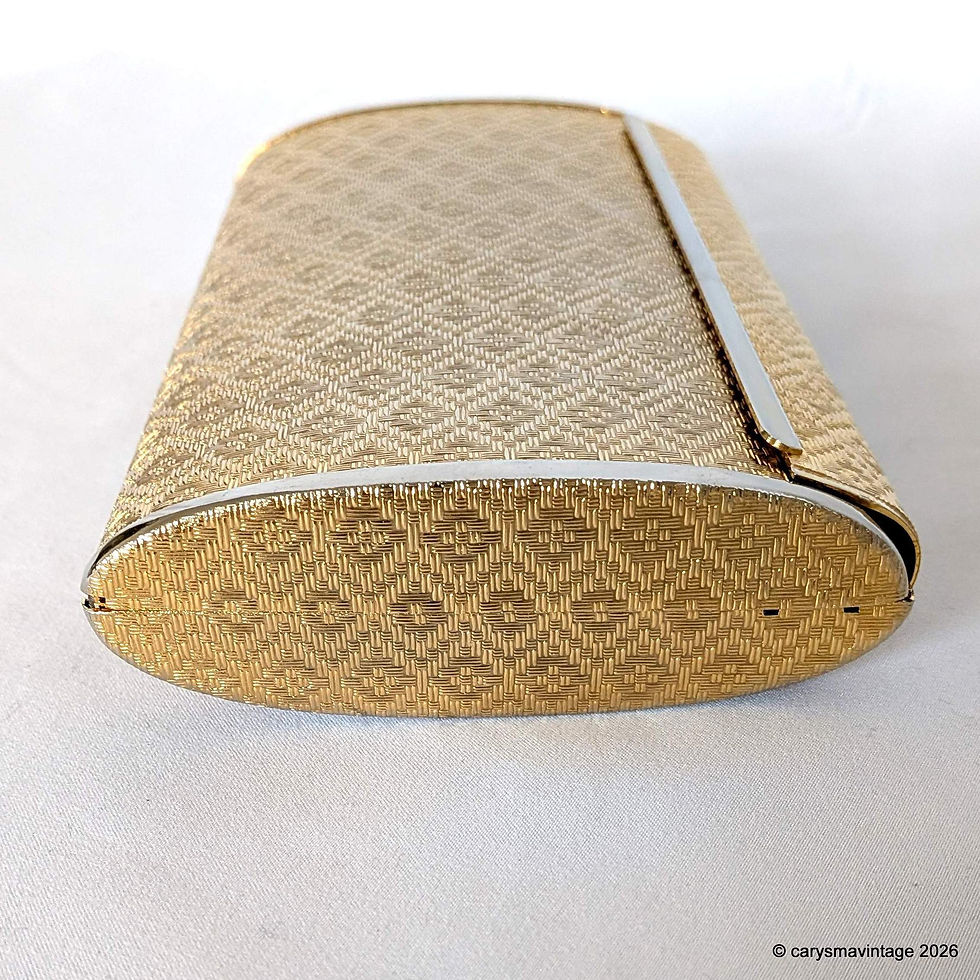 Thumbnail: Vintage Harrods gold coloured textured metal evening clutch bag