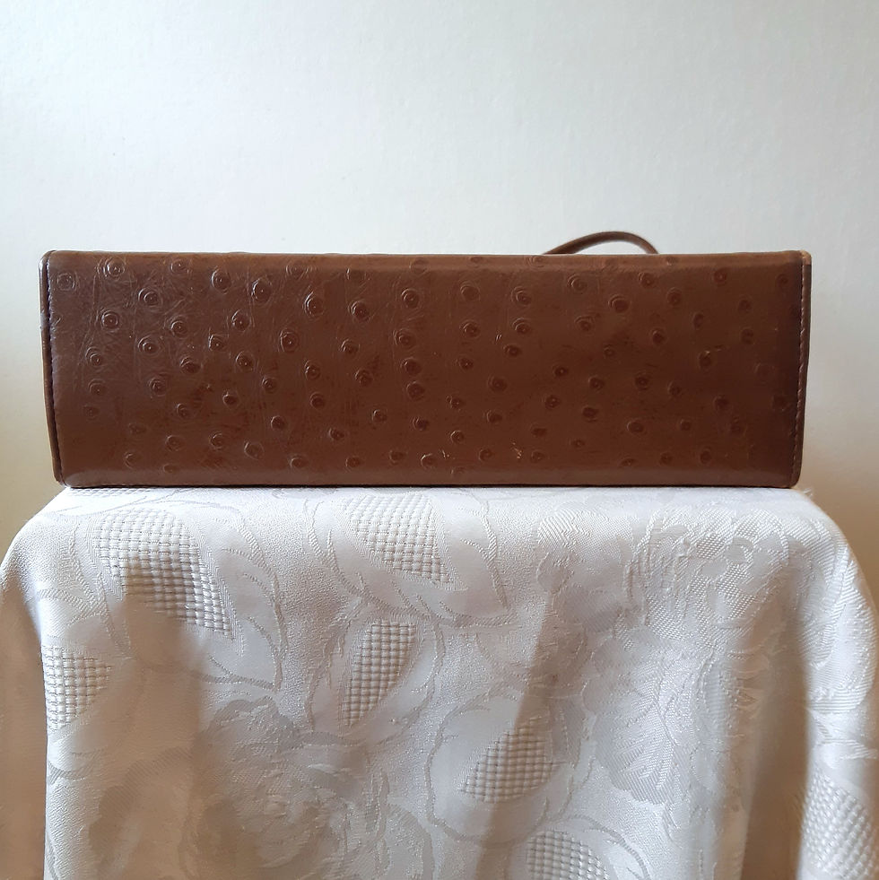 Thumbnail: MacLaren tan ostrich effect leather handbag