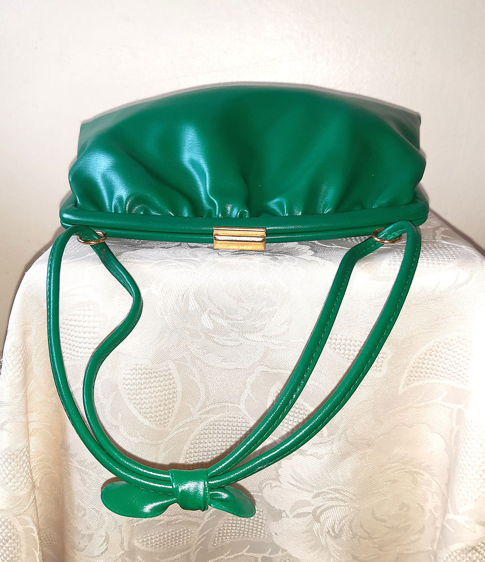 Thumbnail: Alligator emerald green faux leather handbag