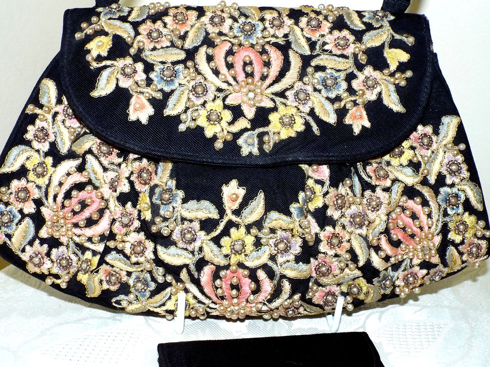 Thumbnail: Original Zita black embroidered evening bag