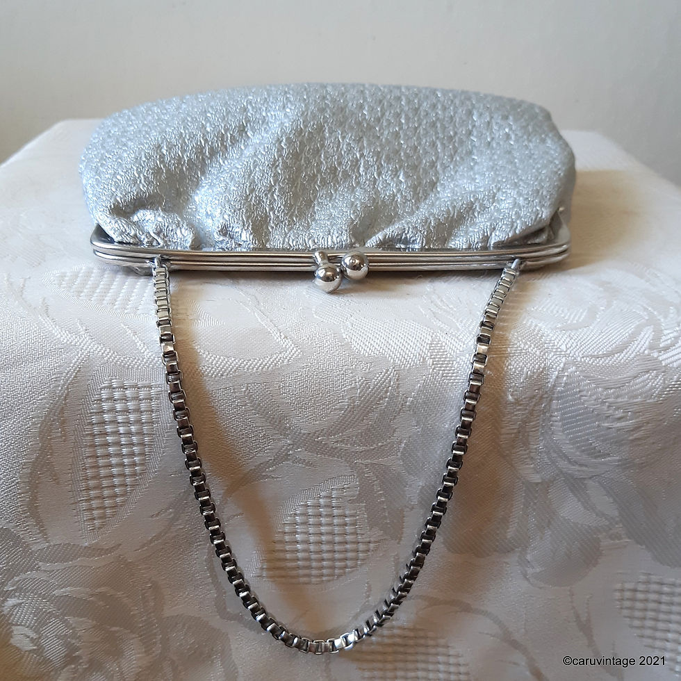 Thumbnail: MacLaren 1950s/1960s silver textured evening bag