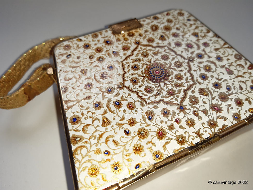 Thumbnail: Stratton ivory multi jewelled effect minaudiere