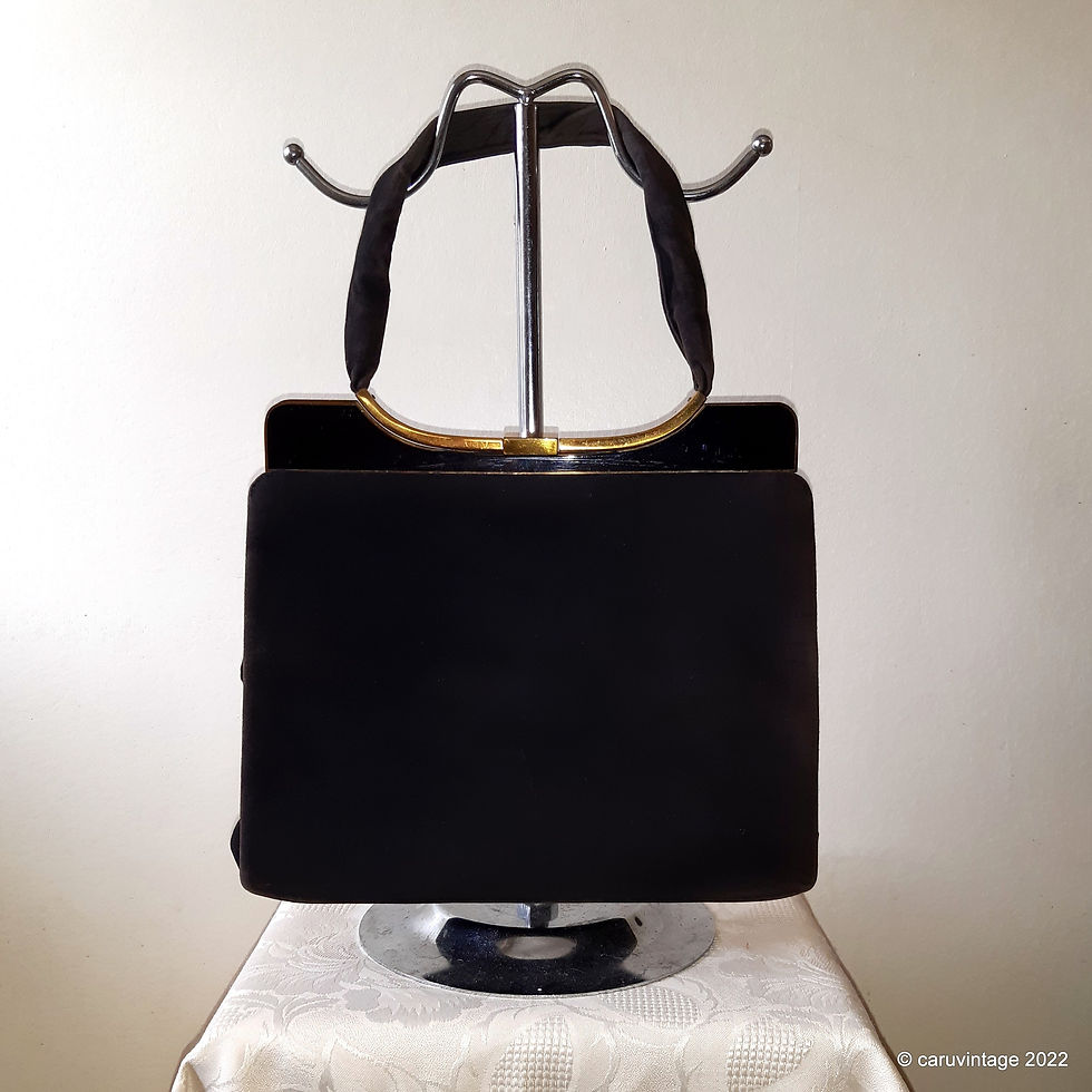 Thumbnail: Waldybag black suede single handle handbag with coin purse
