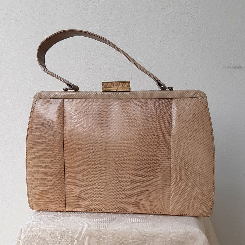 Thumbnail: 1960s Mappin and Webb blonde reptile handbag