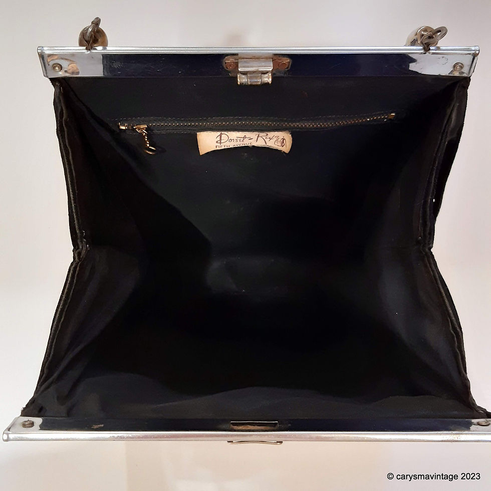 Thumbnail: 1950's Vintage DORSET REX Chrome Woven Metal Curved Box Purse Handbag
