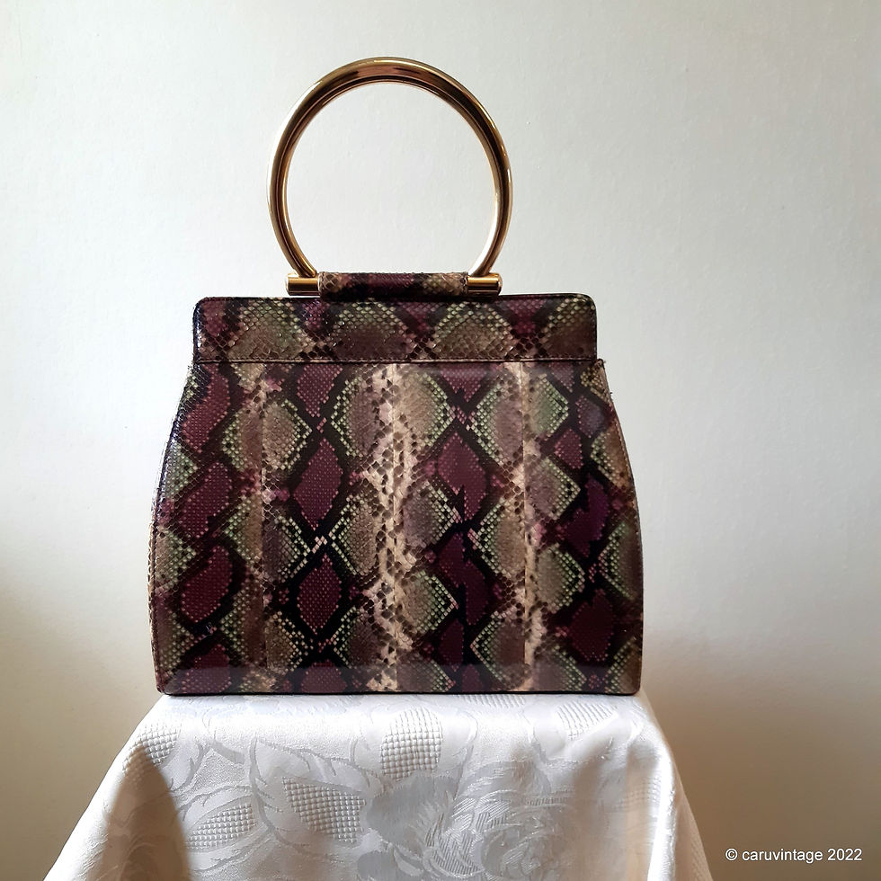 Thumbnail: Bol Perdix purple, green, multi snakeskin rigid handbag