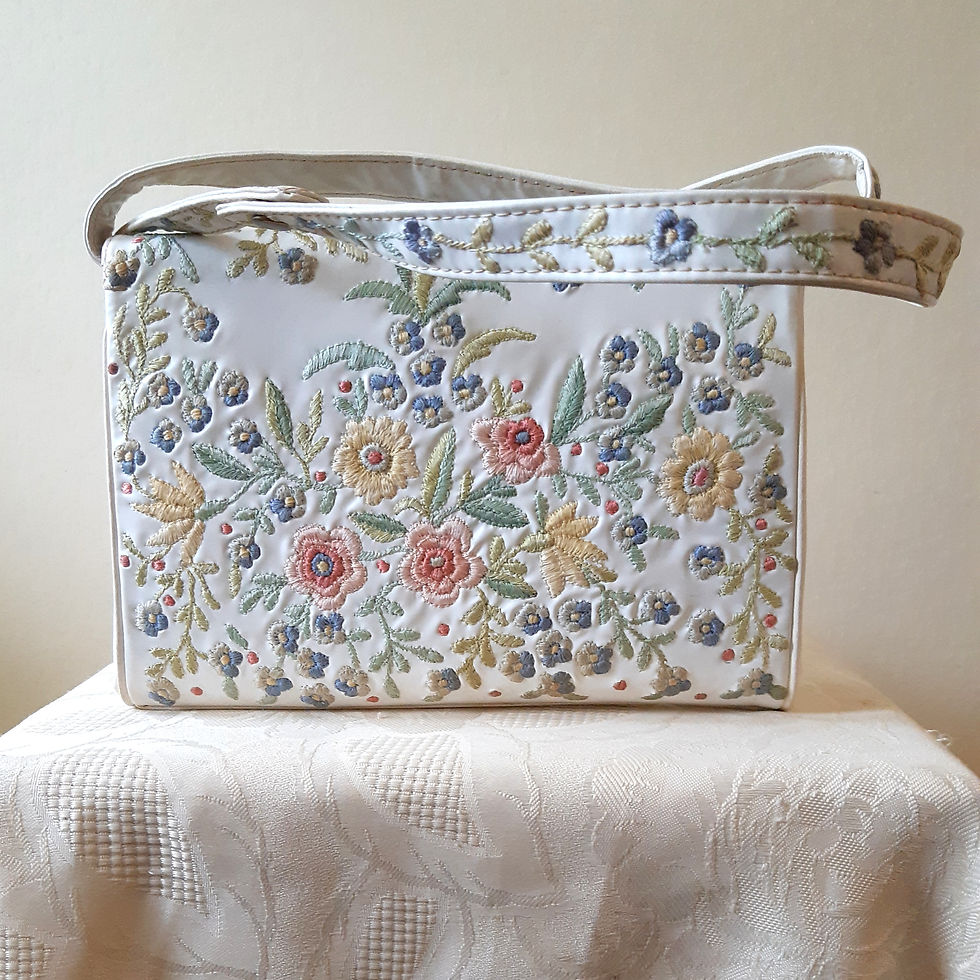 Thumbnail: Marketa white vinyl floral handbag with multiway strap