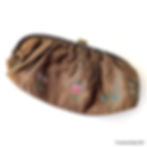 Thumbnail: Waldybag bronze handpainted satin clutch bag