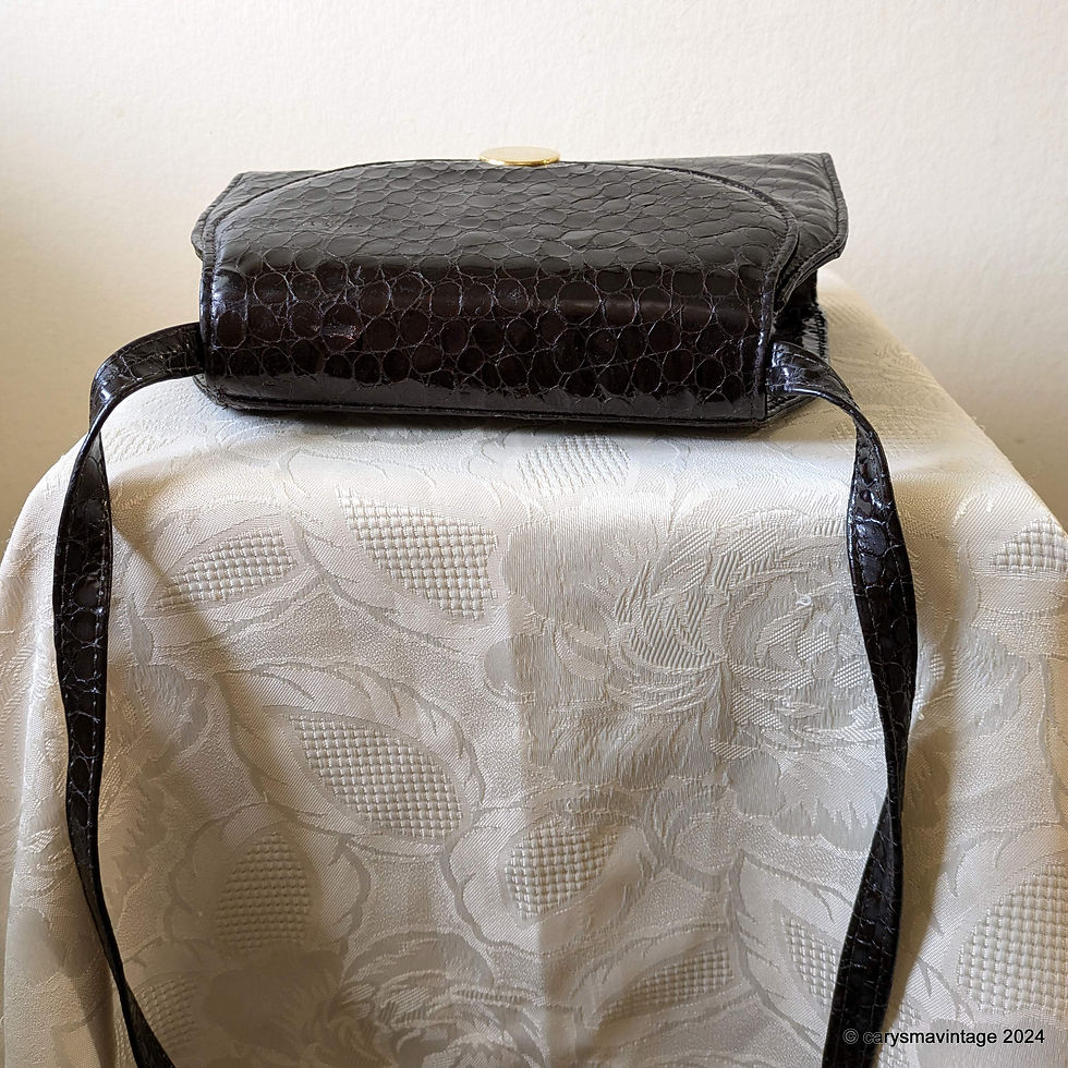 Thumbnail: Bally dark brown textured patent shoulder bag