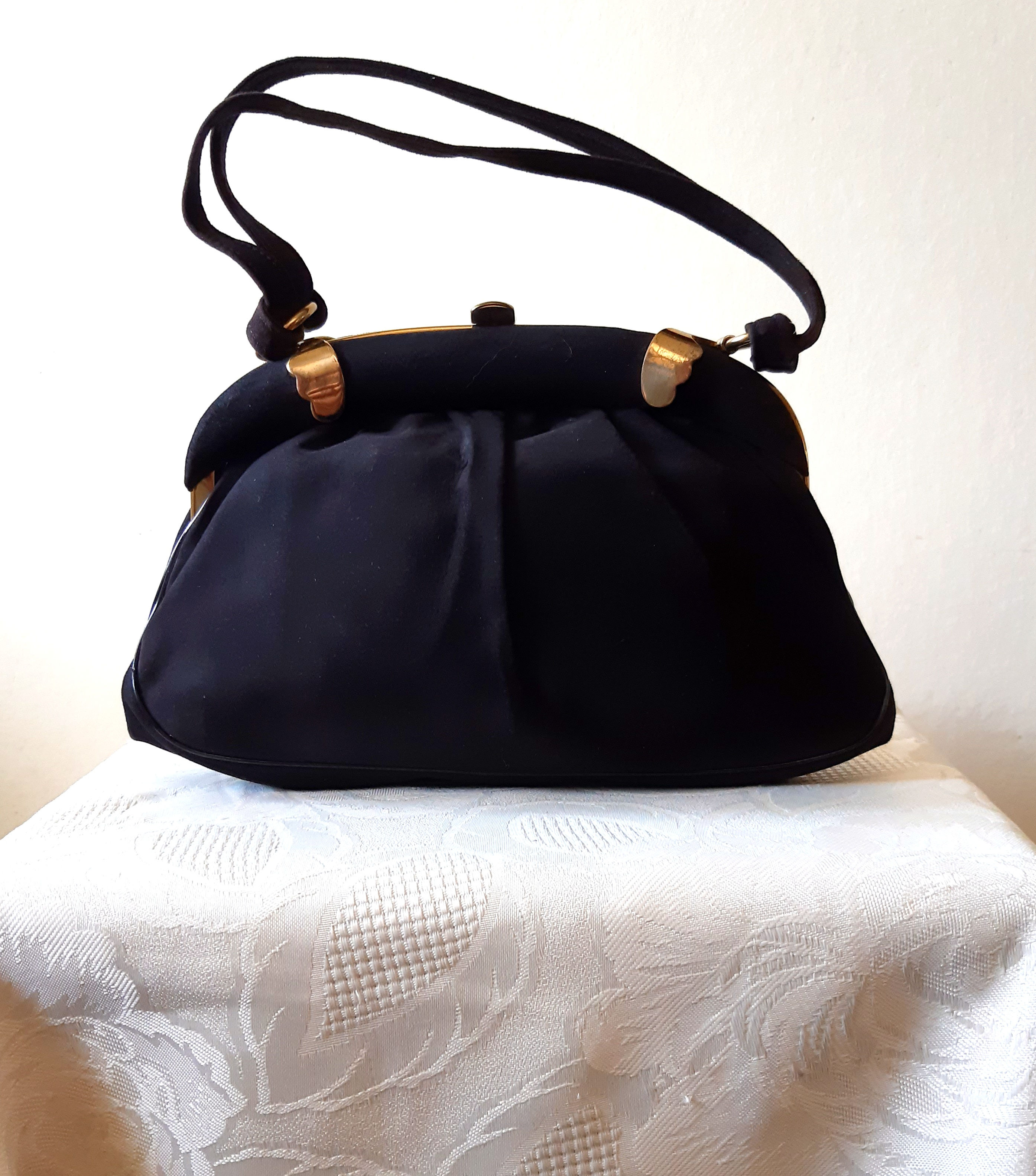 Armadale black suede evening bag