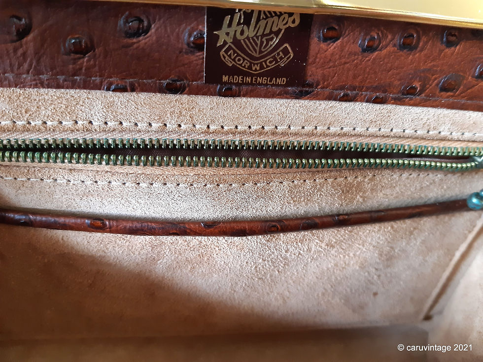 Thumbnail: Holmes rich brown ostrich effect handbag