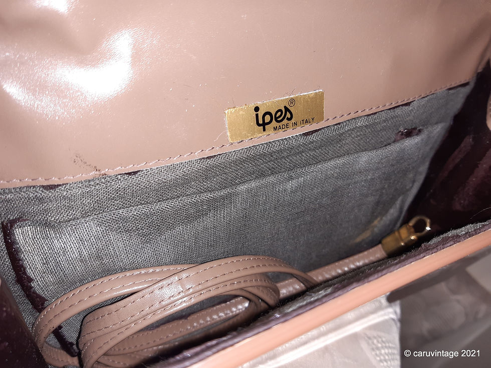 Thumbnail: Ipes, Italy light brown lucite and leather clutch bag with detachable strap
