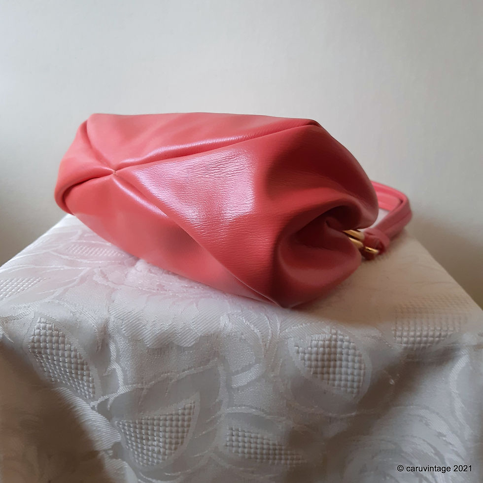 Thumbnail: Coral soft faux leather dolly style handbag