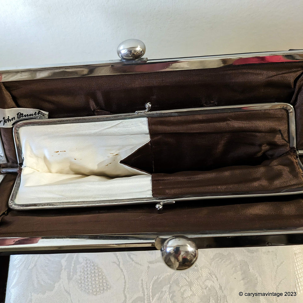 Thumbnail: Sir John Bennett dark brown leather vintage clutch with inner hinged purse
