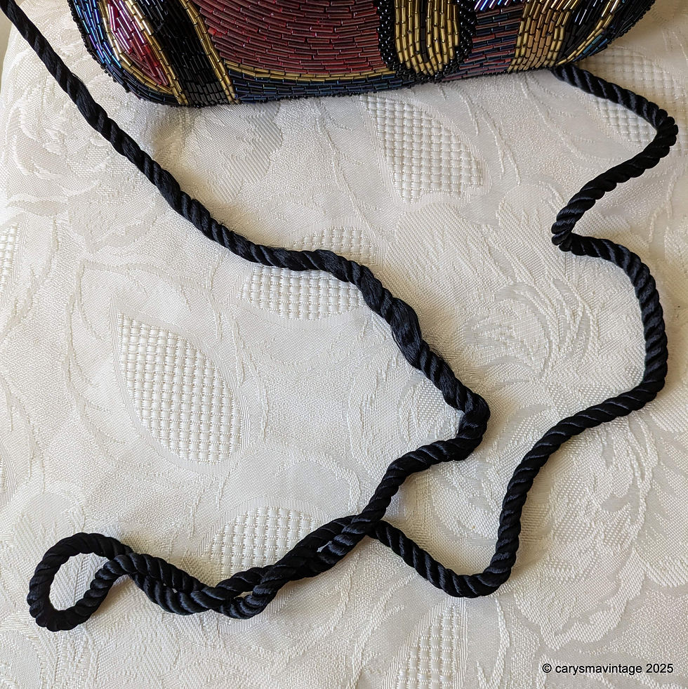 Thumbnail: Debonair heavily beaded evening shoulder bag with matching belt