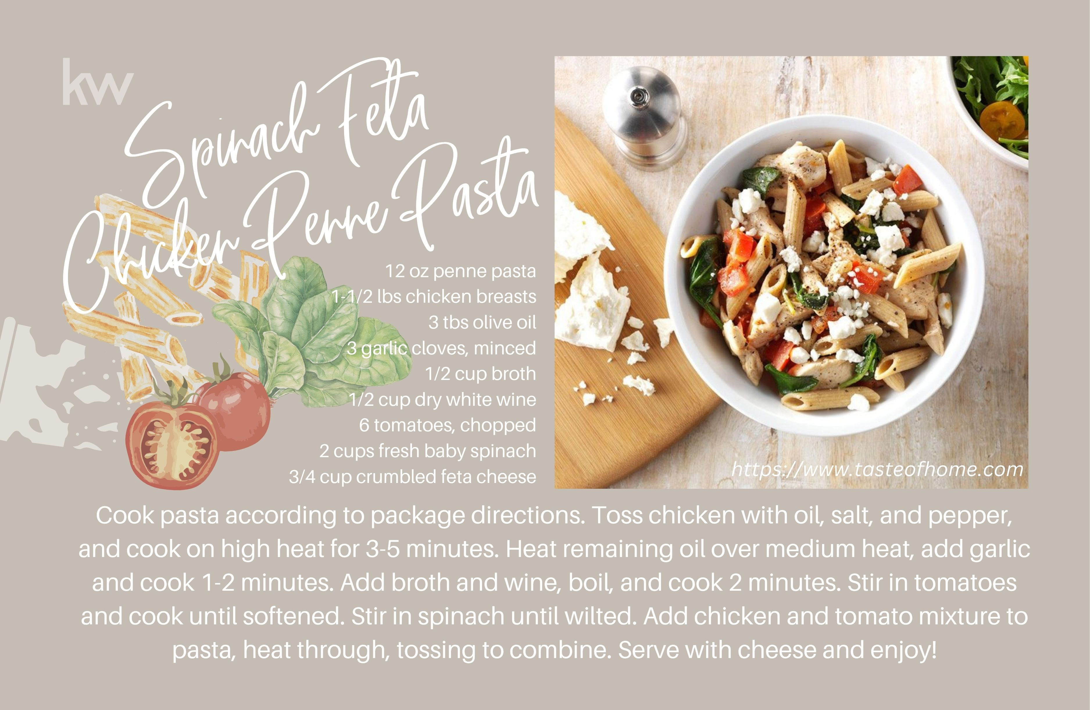 Spinach Feta Pasta Recipe