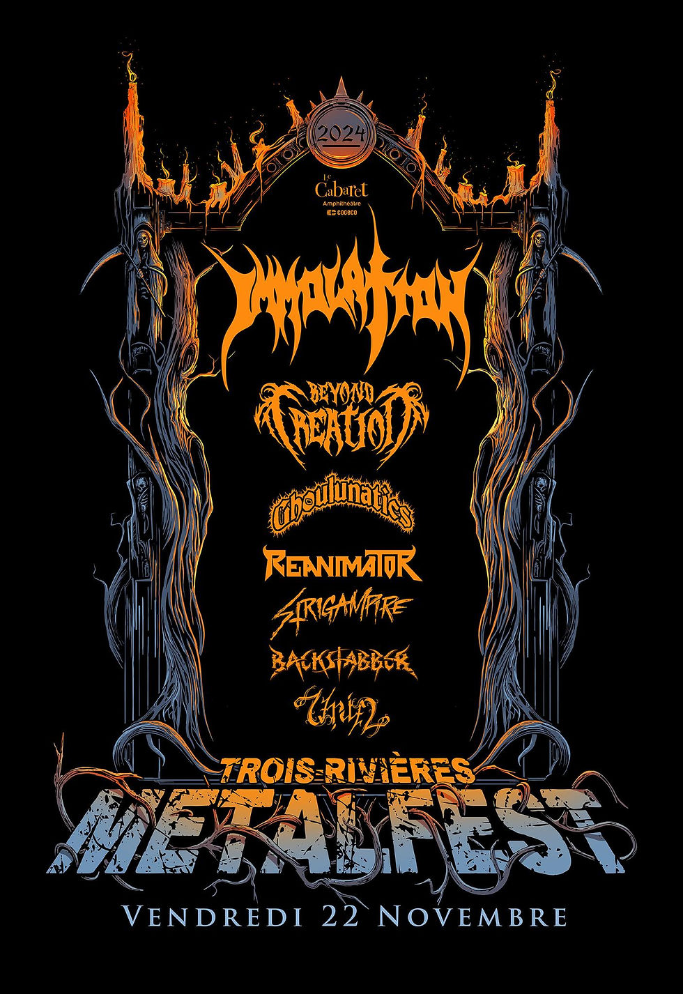 affiche officiel du vendredi du metalfest de trois-rivieres