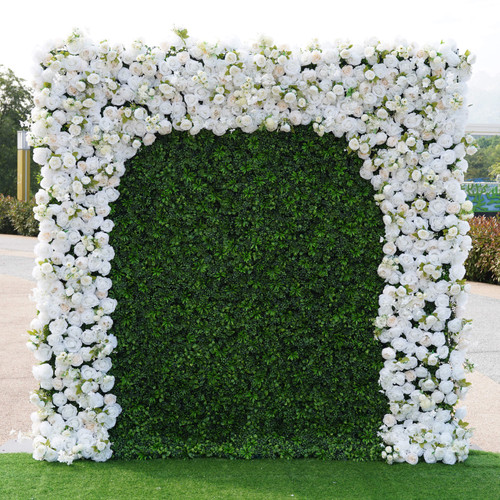 Green & White Rose Flower Wall Miami Rental Bond Party