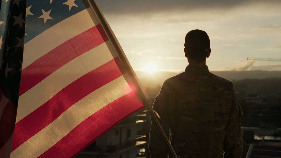 Soldier saluting American flag.mp4