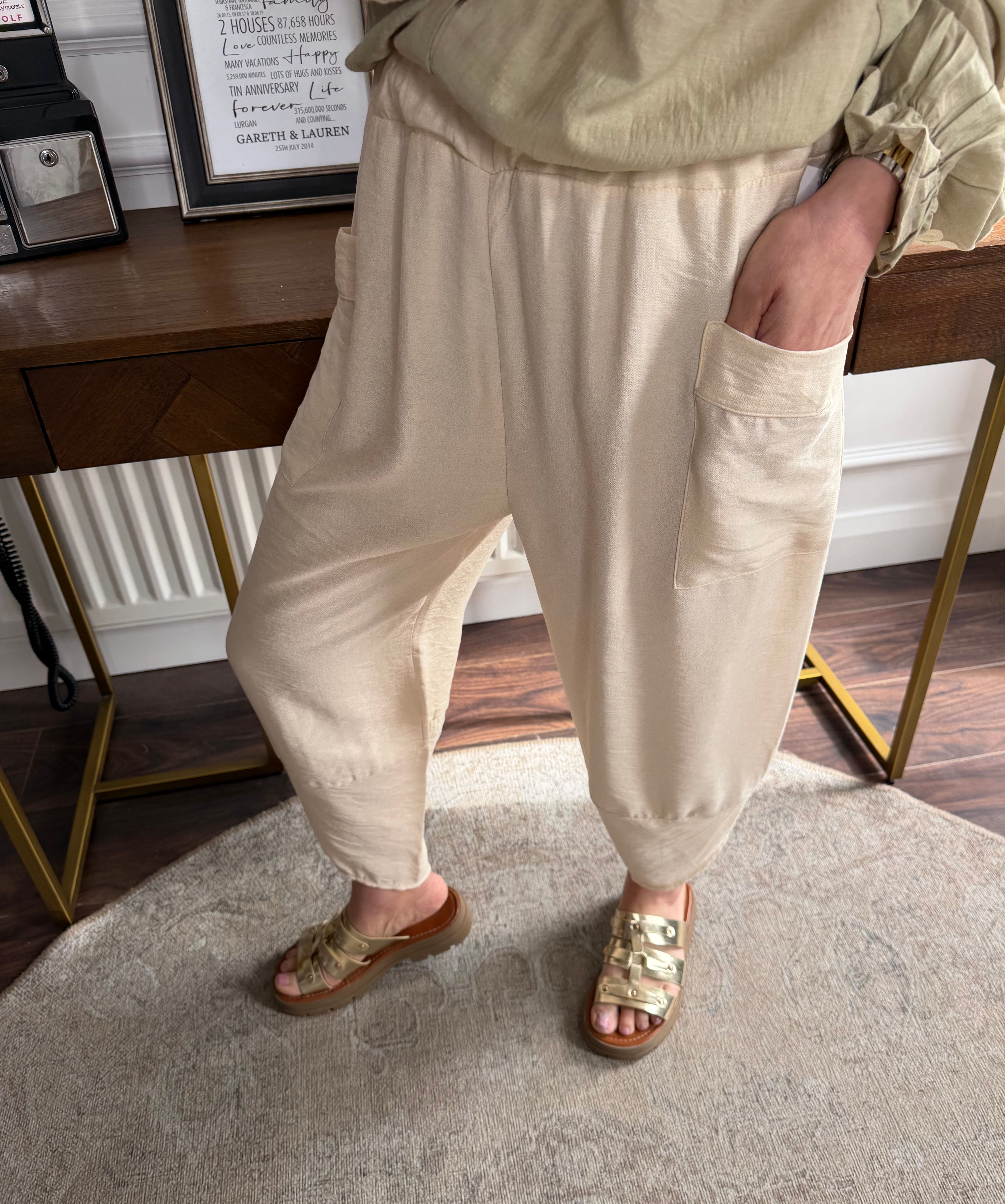 Poppy harem style trousers - BEIGE