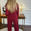 Thumbnail: Jenn two piece jacket and trousers - BURGUNDY 