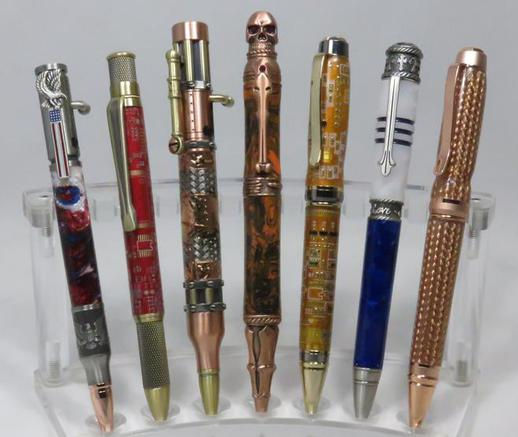 Custom handcrafted artisan pens by Santa Fe New Mexico pen maker Ken Krebs.