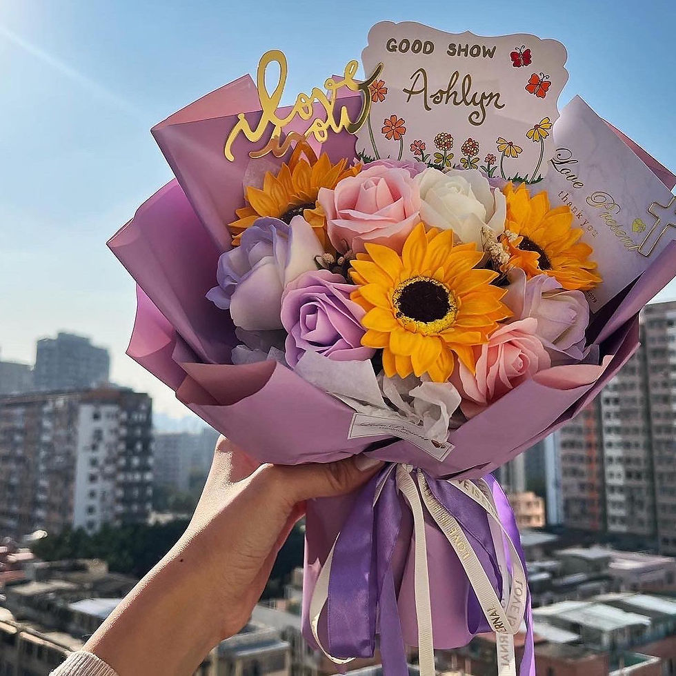 縮圖：玫瑰向日葵香皂花束 (L) - Size L Soap Flower Bouquet