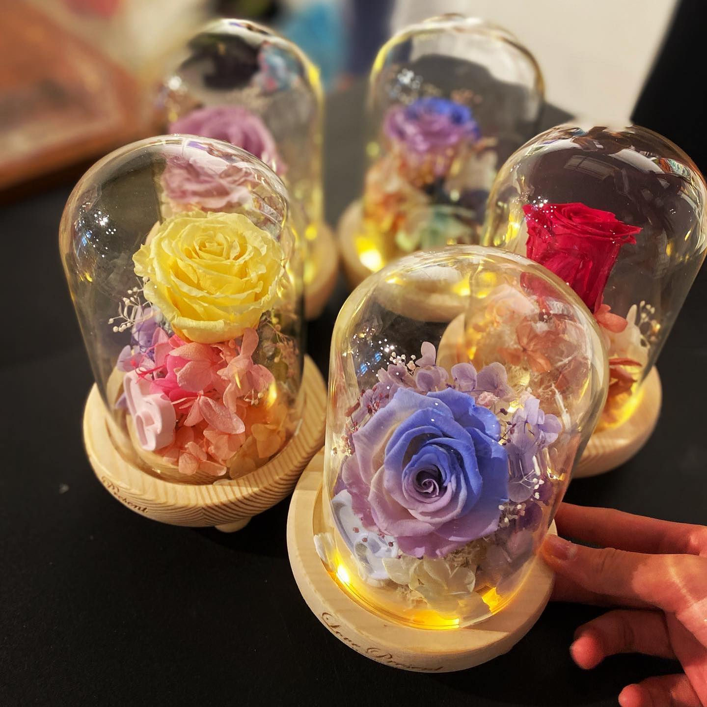 永生花玻璃瓶花燈 (M) - Preserved Flower Lighting Glass (M)