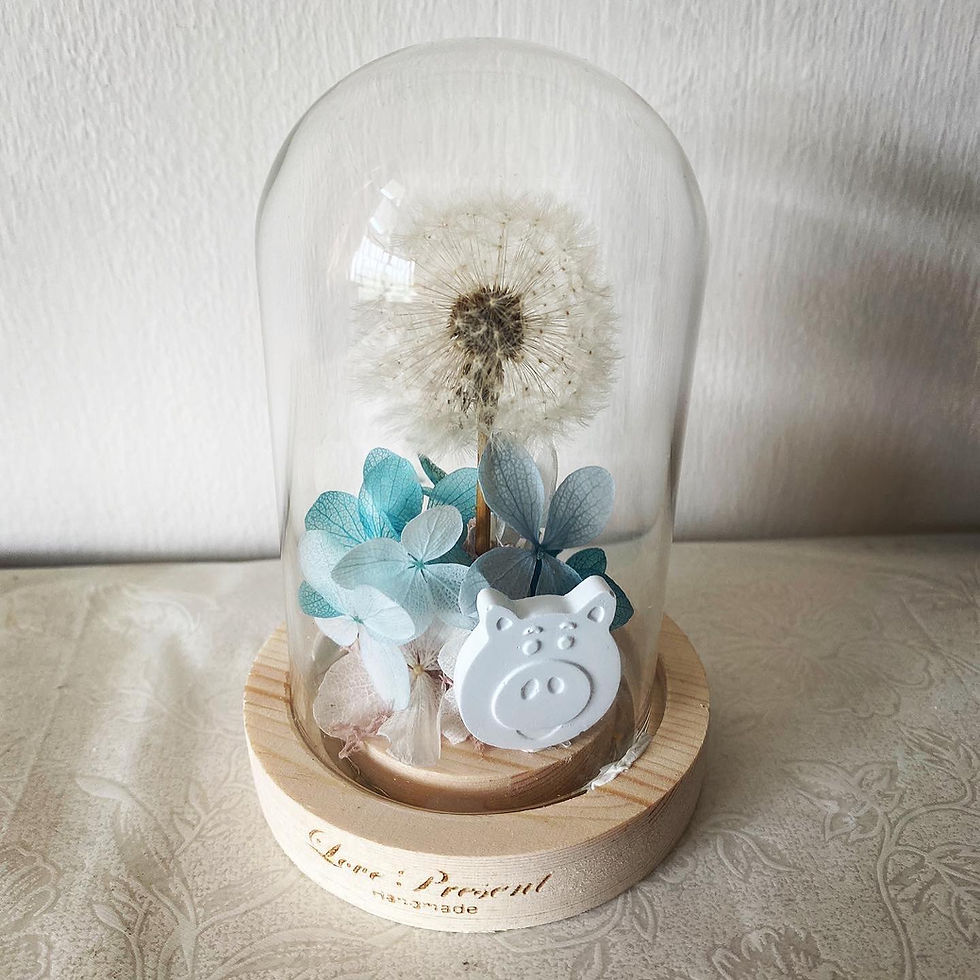 縮圖：永生花玻璃瓶花燈 (S) - Preserved Flower Lighting Glass (S)
