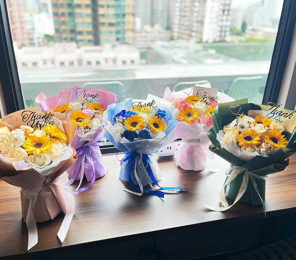 縮圖：玫瑰向日葵香皂花束 (L) - Size L Soap Flower Bouquet
