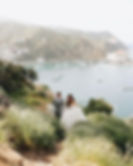 bride and groom pose for a photo on Catalina island