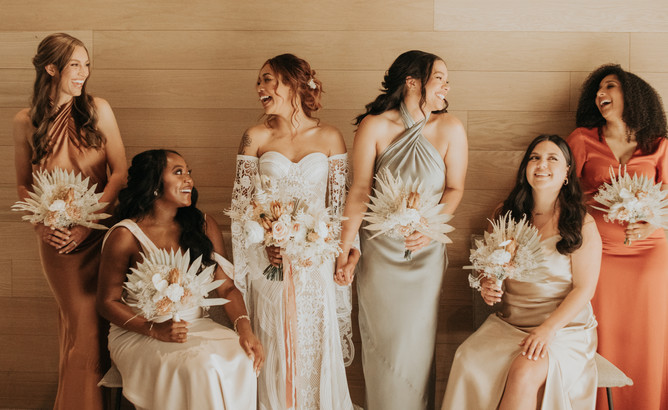 bridal party with bride