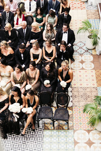 wedding guests and bridesmaids