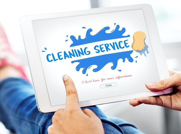 Cleaning service on a tablet