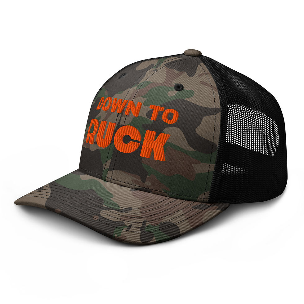 Thumbnail: Down to Ruck (Orange) Camouflage trucker hat