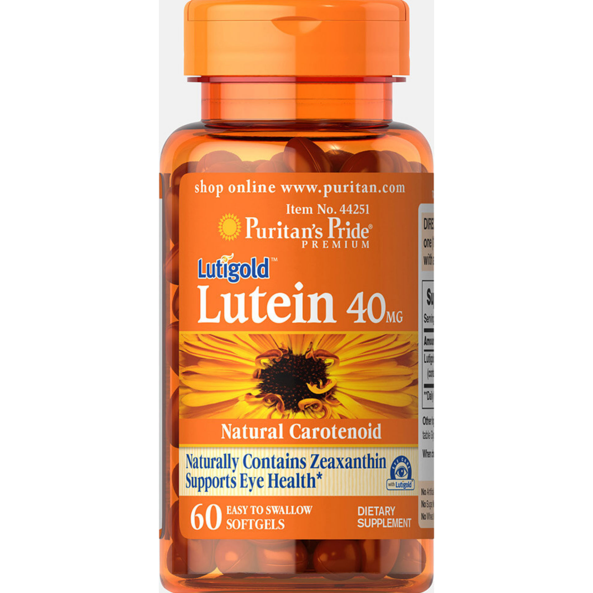 Lutein 40 mg with Zeaxanthin 60 Softgels