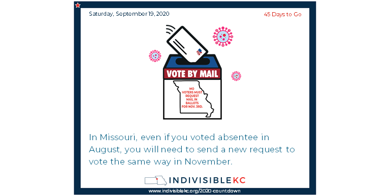 Help spread the word: In Missouri, even if you voted absentee in August, you will need to send a new request to vote the same way in November. www.vote.org/absentee-ballot/