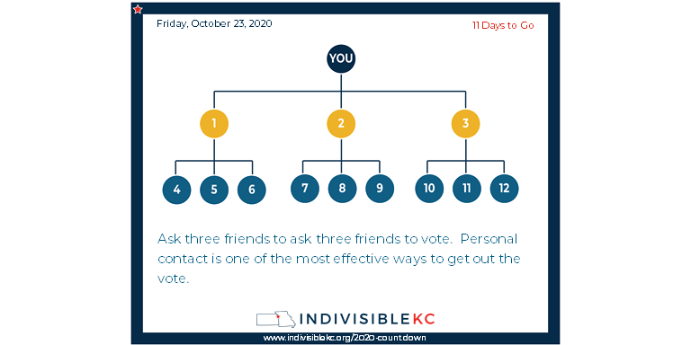 Voter turn out is critical. It’s easy to ask a favor of a friend. A simple text will do, “This election is super important. Can I ask you to ask three of your friends to make sure they vote?”