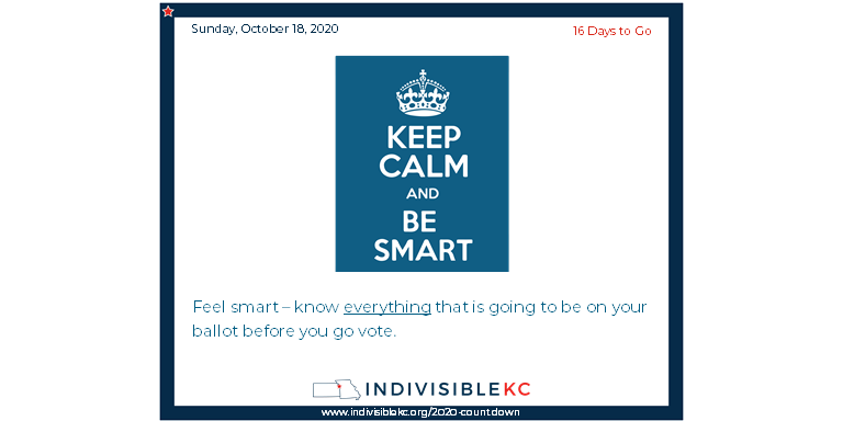 Feel smart – know everything that is going to be on your ballot before you go vote. Ballots based on your address are (or will be) available here: www.ballotready.org/ or on your county or local election authority website.