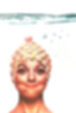Woman holding her breath underwater.