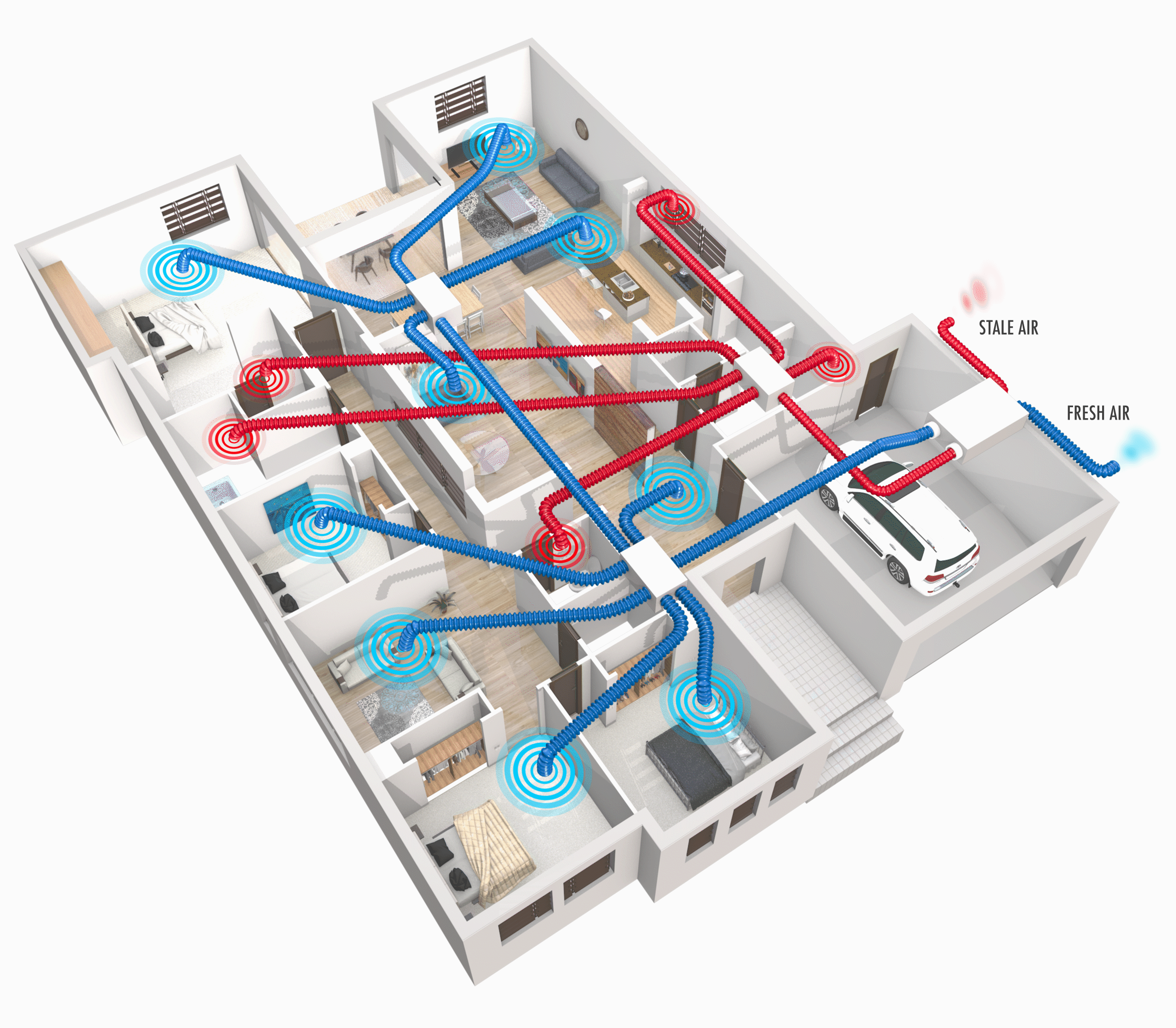 ducted heat pump installation