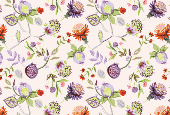 Création de motifs pour la décoration et l’univers maison & jardin, intégrée à des planches de tendances et à la conception d’offres produits pour la grande distribution.
