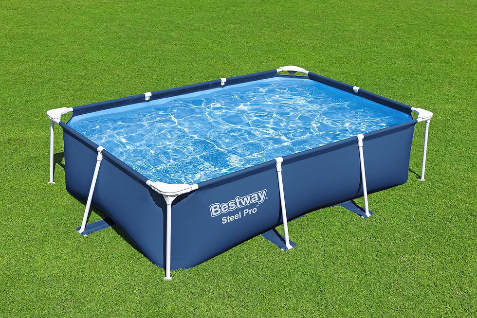 Bestway® Steel Pro™ 8.6ft rectangular pool with DuraPlus™ liner.