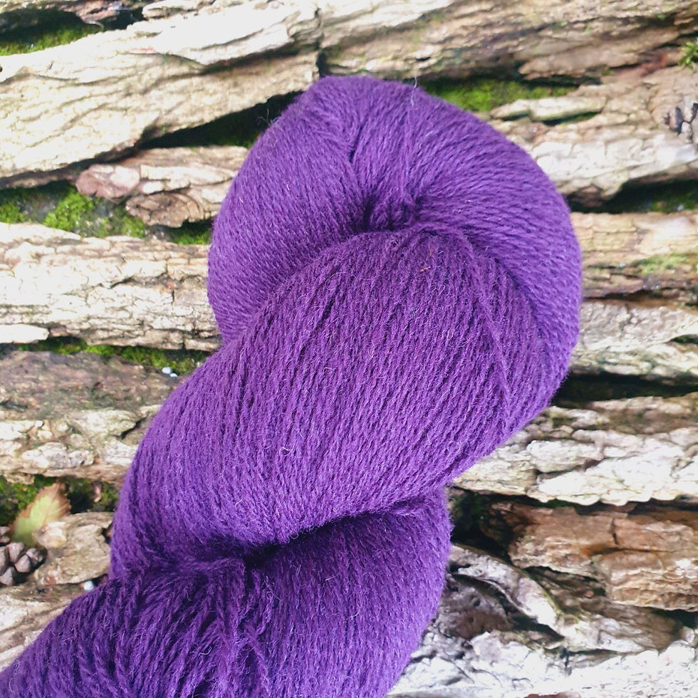 Kaunie Estonian 100% wol garn, 420m/100g. Deep Purple